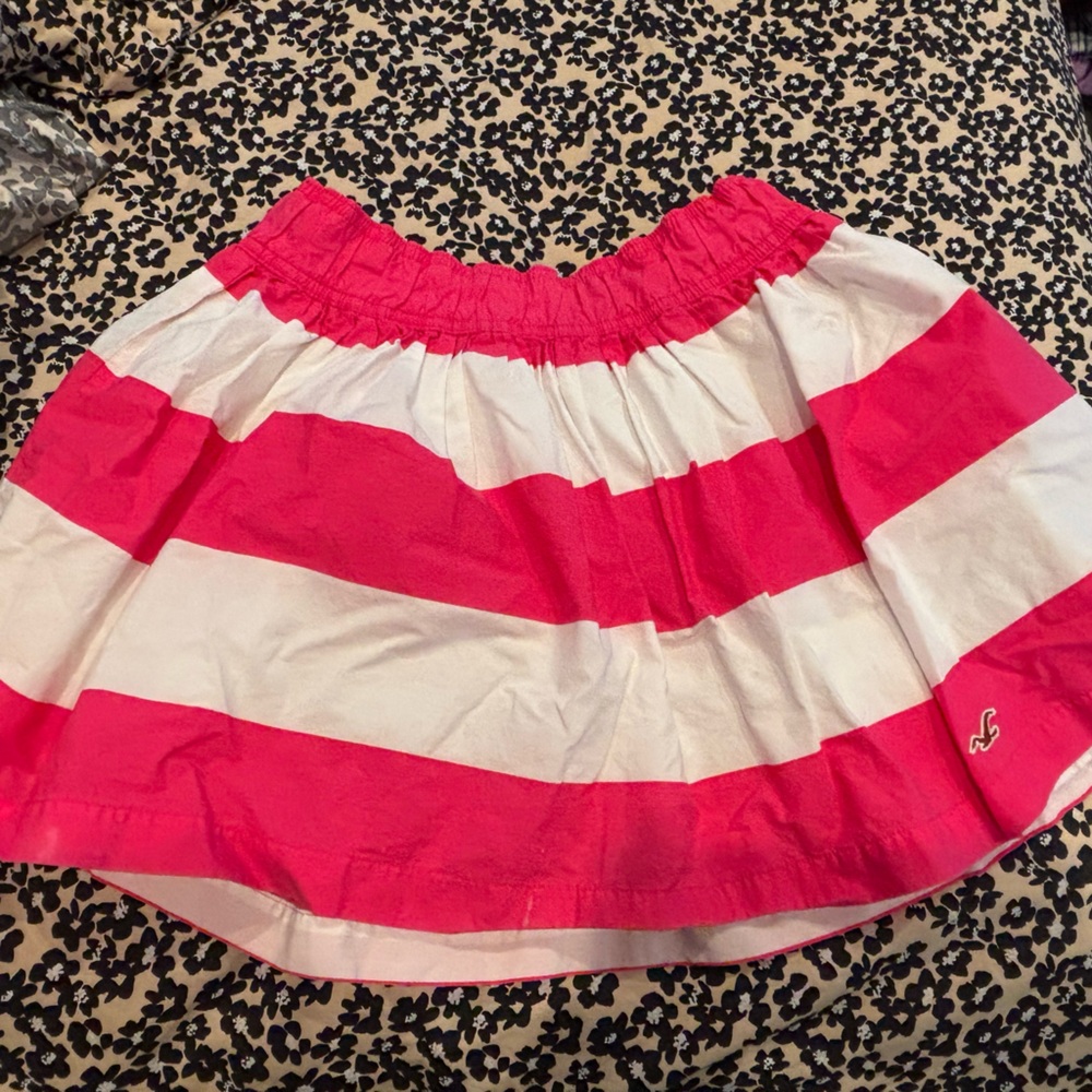 Hollister Girls' Hot Pink and White Striped Skirt